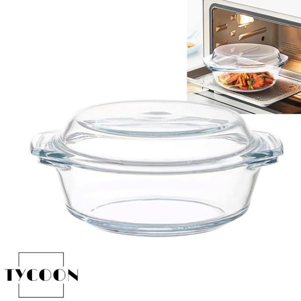 耐熱ボウル 蓋付き ガラス製 透明 丸型 耐熱ガラス グラタン皿 深型 大容量 ガラスボウル 食器 ...