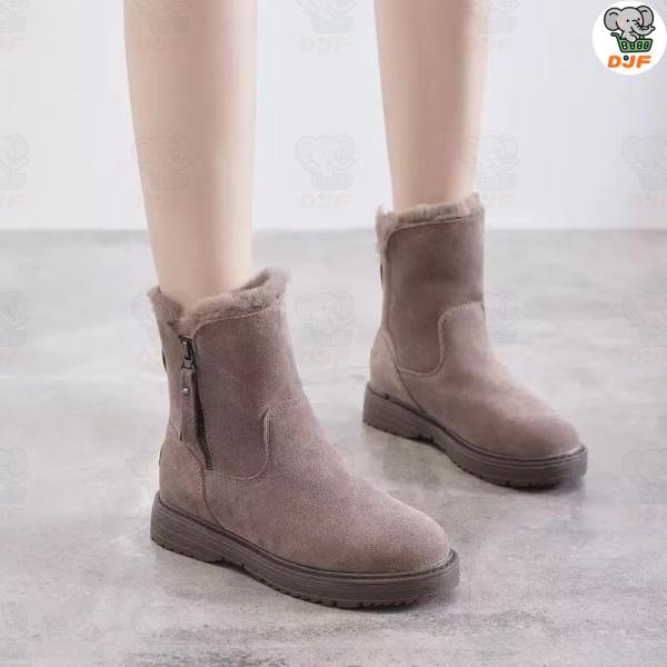 スノーブーツ ムートンブーツ レディース 厚底 裏ボア 防寒着 ショートブーツ 防滑 暖かい 内ボア...