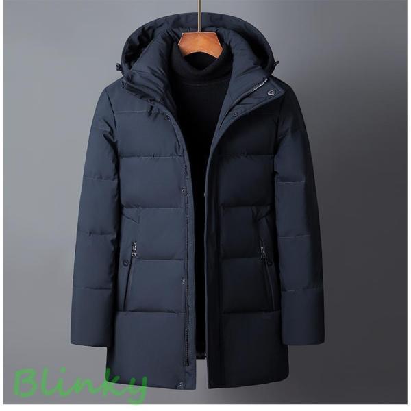 ダウンジャケット メンズ 白 おしゃれ ロング 防寒着 メンズ ダウン アウター メンズ コート メ...