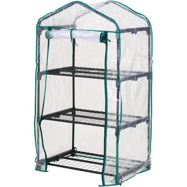 ビニールハウス 温室 家庭用 ハウス 3段 小型 フラワーハウス DIY おしゃれ ビニール温室 ガ...