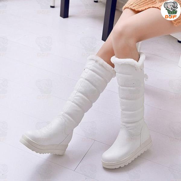 ロングブーツ ウィンターブーツ 裏起毛 スノーシューズ ウェッジブーツ スリッポン 厚底 インヒール...