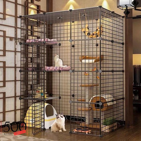 猫ケージ キャットケージ 小動物用ケージ 猫用ケージ おしゃれ 屋内 大型 多頭飼い 屋根付き 組み...