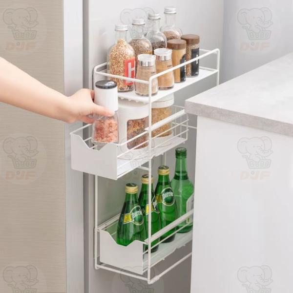 洗濯機横マグネット収納ラック 引き出し 洗濯機 ラック 3段式 収納 マグネット スリム ランドリー...