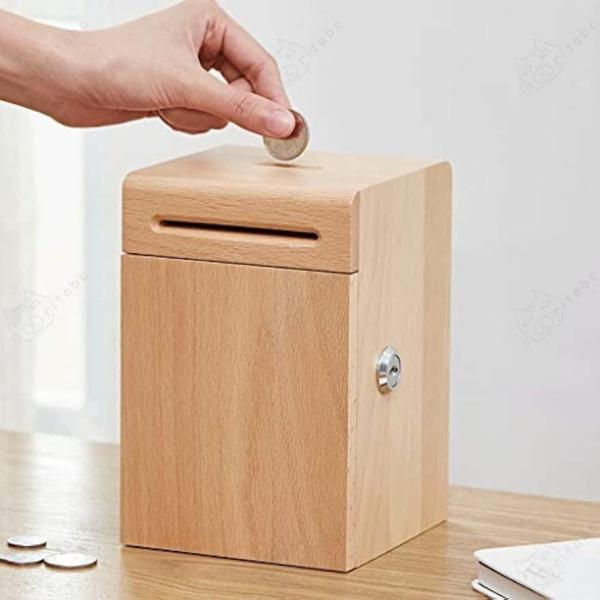 貯蓄ボックス 貯金箱 お札，家庭用貯金箱のために子供と大人、ホームデコレーションお土産、スクエア銀行...