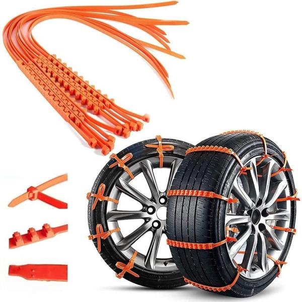 使い捨て 自動 車用 タイヤチェーン 非金属 スノーチェーン 簡易チェーン 簡単装着 緊急脱出 すべ...