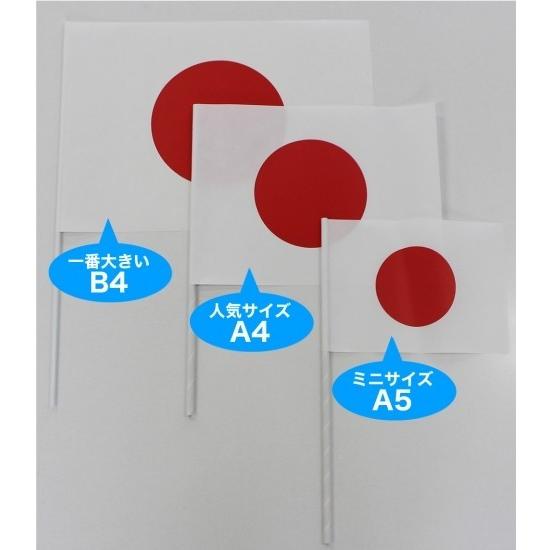 日の丸紙手旗（両面印刷）　ミニ　A5サイズ