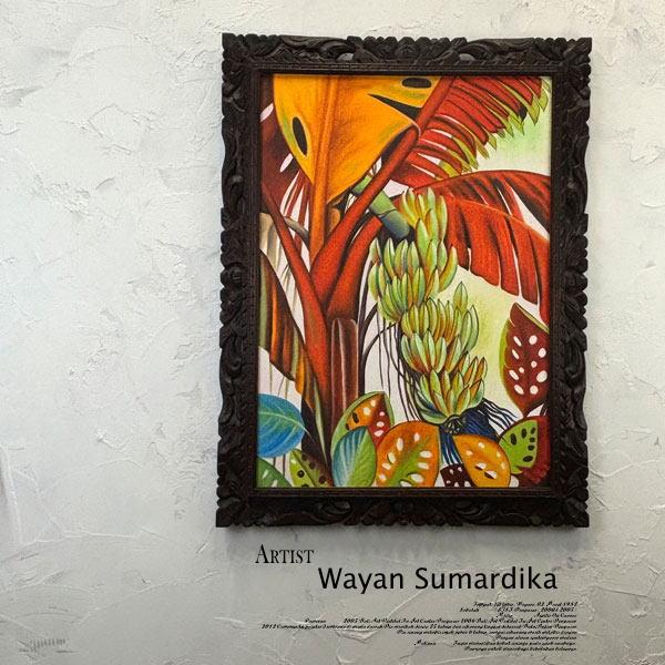 絵画 バリ絵画 南国  リゾート 額入り 額付 パネルアート モダンアート アートフレーム 壁掛け ...