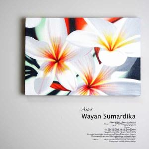 絵画 バリ絵画 アートフラワー1580 花 プルメリア フランジパニ