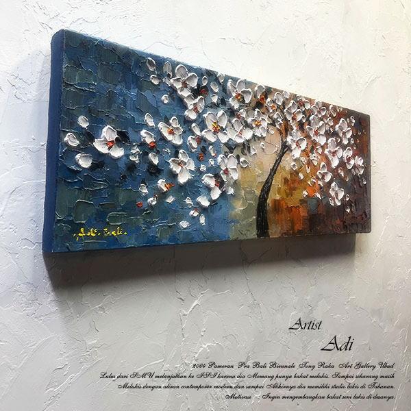 絵画 バリ絵画 アート さくら サクラ 桜 パネルアート モダンアート アートフレーム 壁掛け 壁飾...