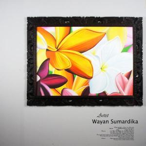 絵画 バリ絵画 アートフラワー 花 プルメリア フランジパニ パネル