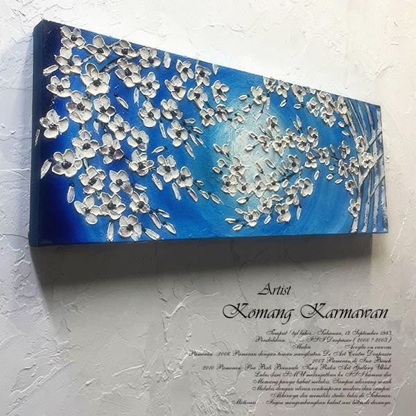 絵画 バリ絵画 アート さくら サクラ 桜 パネルアート モダンアート アートフレーム 壁掛け 壁飾...