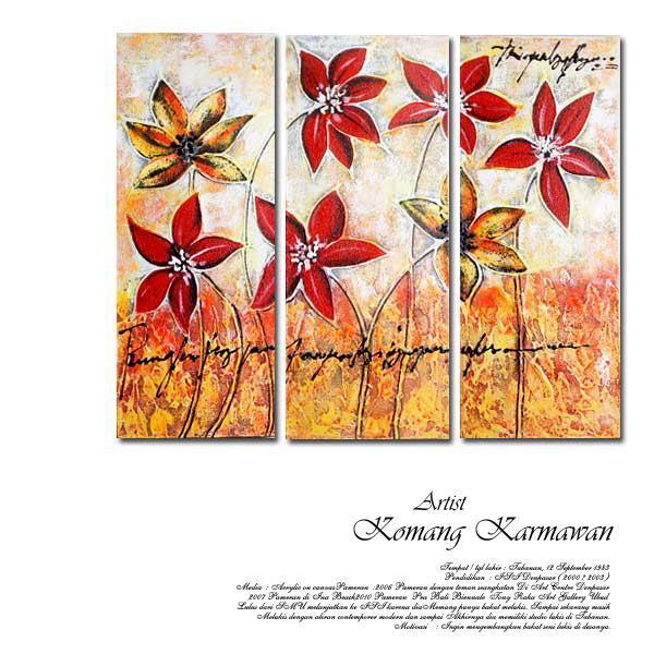 絵画 バリ絵画 アートフラワー 花 リゾート アジアン 絵画 アート パネル モダン アートフレーム...