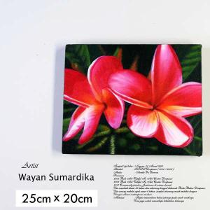 絵画 バリ絵画 アートフラワー12940 花 プルメリア フランジパニ