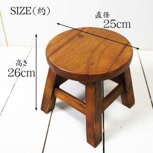 アジアン家具 ウッドスツール ミニ 椅子 丸椅...の詳細画像1