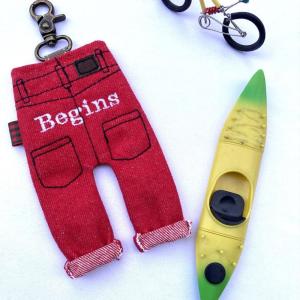 ネーム刺繍入れます!ちびデニムキーホルダー 倉...の詳細画像3