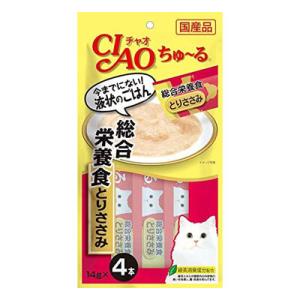 いなば CIAO ちゅ〜る 総合栄養食 とりささみ 14g×4本 SC-148　ウェット　猫　おやつ　成猫　ペットフード｜behatu