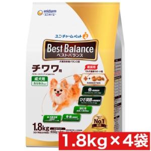 ユニ・チャーム ベストバランス カリカリ仕立て チワワ用 1.8kg×4袋セット まとめ買い チワワ専用 ドックフード ベストバランス｜behatu