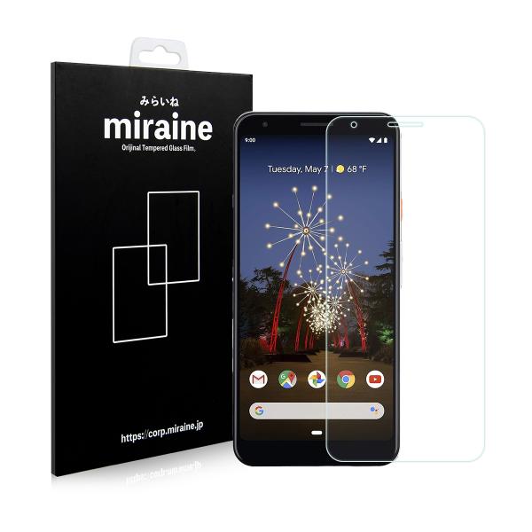 Pixel 3a 対応 ガラスフィルム 強化 保護シート 液晶保護 飛散防止 硬度9H ラウンドエッ...