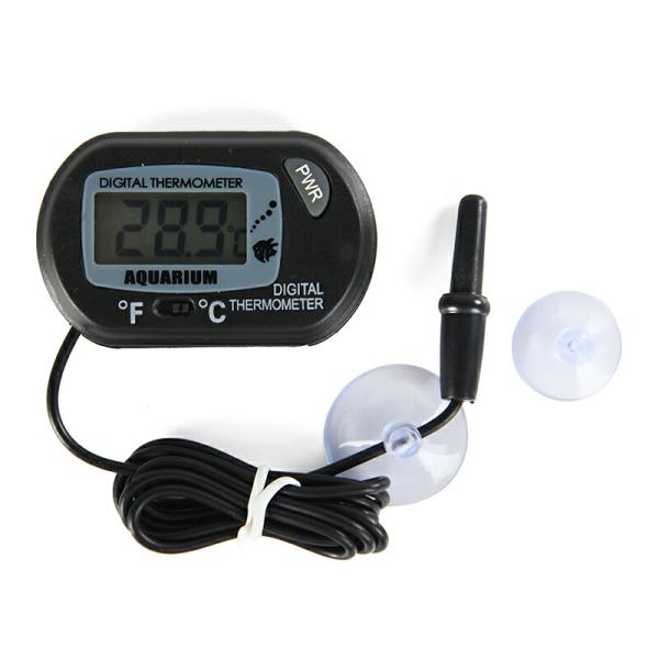 デジタル 水温計 ON/OFF機能 本体とセンサー用固定吸盤2個付き LCD 液晶 アクアリウム 水...