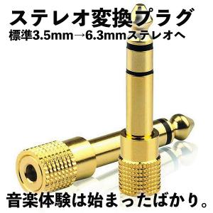 ステレオ 標準プラグ イヤホン ミニプラグ 金メッキ変換プラグ ステレオミニジャック 3.5mm → ヘッドフォン端子 TRS 6.3mm｜ビハインドキング