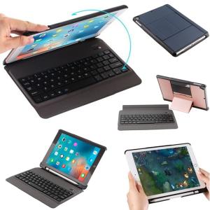 薄型 iPad 2018 新型 アイパッド 6 キーボード カバー 分離式 ペンシル 収納 iPad 6/iPad 5/iPad Pro 9.7/iPad Air Air2 キーボード付きケース