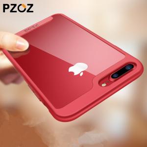 ベネックスストア - 新色 赤 レッド iPhone8 Plus iphone7 plus ハードケース クリア 透明 曲面ガラス付き 極薄