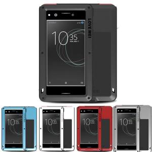強化ガラス付き Xperia XZ Premium ケース アルミ バンパー 衝撃吸収シリコン 強靭タフケース 耐衝撃 防塵 エクスペリアXZプレミアム SO-04J　