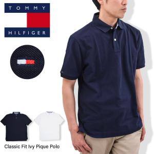 TOMMY HILFIGER トミーヒルフィガー ポロシャツ メンズ 半袖 大きいサイズ ブランド 袖ロゴ ワンポイント クラシックフィット 13H1867