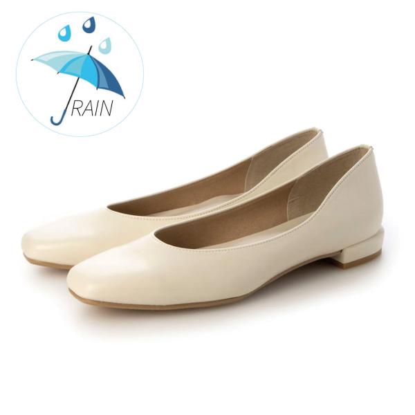 TIAD.ティアッド  晴雨兼用 スクエアトゥローヒールパンプス 1001 アイボリー 22.5cm...