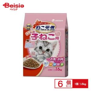 キャットフード ユニ・チャーム ねこ元気 健康に育つ子ねこ用 お魚とお肉ミックス 1.6kg×6個 |  キャットフード ねこ元気 子ねこ 仔猫 成長期 魚 お肉｜ベイシア ヤフーショップ