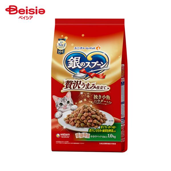 キャットフード ユニ・チャーム 銀のスプーン 贅沢うまみ仕立て まぐろ・かつお・煮干し・ささみ・緑黄...