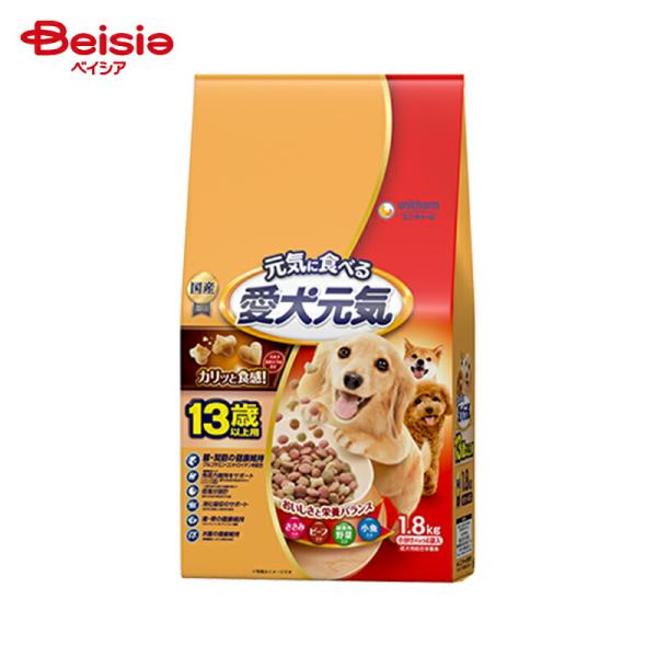 ドッグフード ユニ・チャーム 愛犬元気 13歳以上用ささみ・ビーフ・緑黄色野菜・小魚入り 1.8kg...