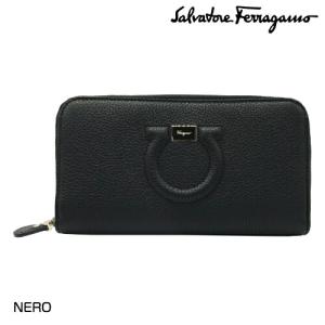 サルバトーレフェラガモ SALVATORE FERRAGAMO ラウンドファスナー長財布 22C843 736969 NERO