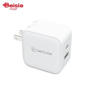 FUNMAX JAPAN 折り畳み式プラグ USB-C充電器20W+A12W CCAC07-WH | iPhone充電器 PD充電器 USB充電器 CellCube USB-C充電器 2ポート USB-C 急速充電器 USB-A充電の商品画像