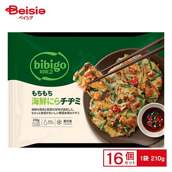 CJ FOODS JAPAN bibigo もちもち海鮮にらチヂミ 210g×16個 まとめ買い 業...