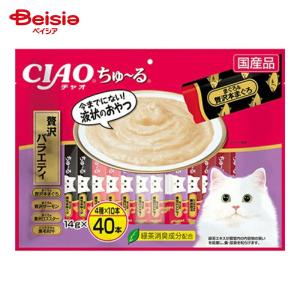 チャオ ちゅ〜る まぐろ・かつおバラエティ 4種 ( 14g*40本入 )/ ちゅ