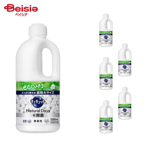 キュキュット Natural Days＋除菌無香性 詰替 1250ml×6個セット