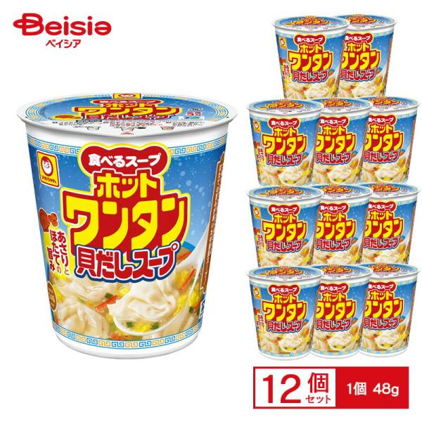 マルちゃん 食べるスープ ホットワンタン 貝だしスープ 48g（ワンタン39g）×12個