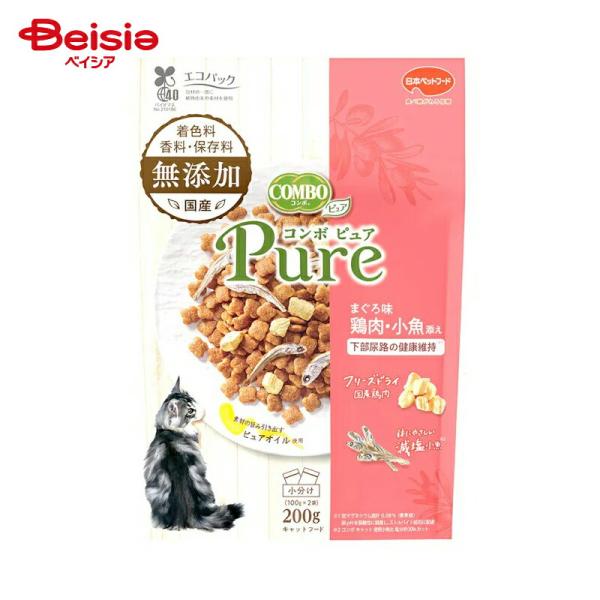 コンボ 日本ペットフード コンボキャットピュアまぐろ味・鶏肉・小魚添え200g ×4個 | キャット...