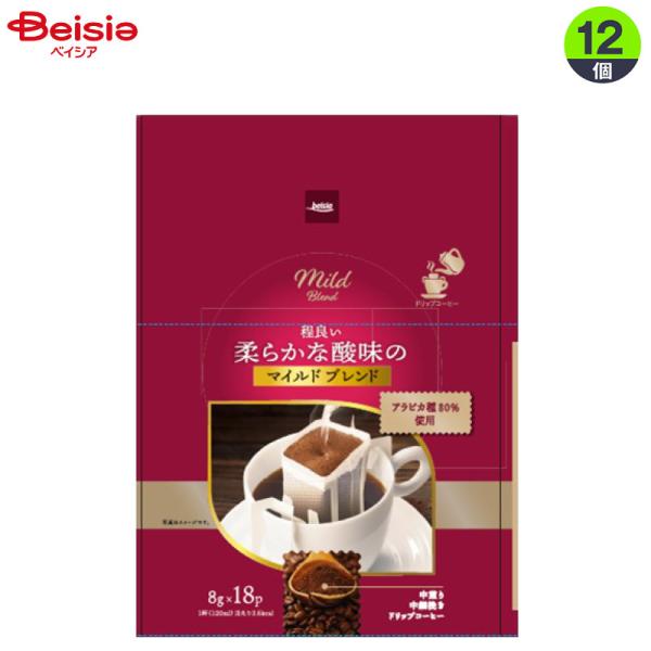 レギュラーコーヒー ユニカフェ ベイシア マイルドブレンドドリップバッグ18P×12個 まとめ買い ...