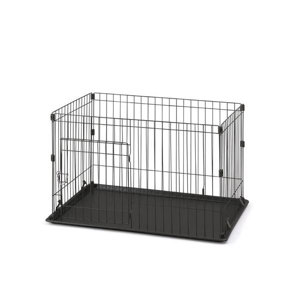 アイリスオーヤマ システムサークルトレー付 P-STN-550 マットブラウン | 犬 猫 ケージ ...