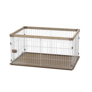 アイリスオーヤマ ウッディシステムサークル SWS-1200 ナチュラル/アッシュグレー | 犬 サークル ケージ 木製 ウッディ おしゃれ 小型犬 中型犬 ゲージ フェンス