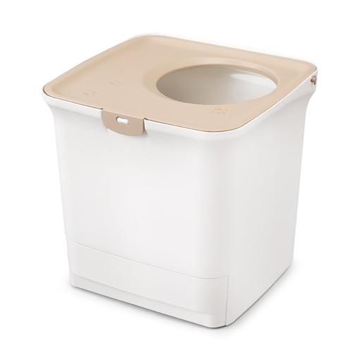 アイリスオーヤマ ラクリーン 消臭システムトイレ 上からタイプ RSTU-43 ホワイト/ベージュ