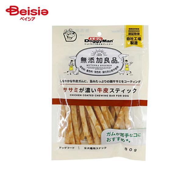 ドギーマン 無添加良品 ササミが濃い牛皮スティック 80g ×12 ペット