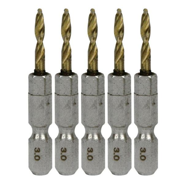 SK11 六角軸Tin鉄ドリル 極短 3．0mm 5pcs 先端工具 鉄工アクセサリ 六角軸ドリル