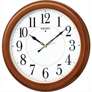 セイコー KX259B 掛時計 夜間自動点灯機能付電波時計 茶木目模様 : B