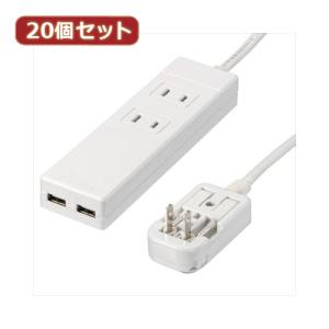 YAZAWA 20個セット 海外用マルチ変換タップ2個口USB2ポート HPM6AC2USB2WHX20｜beisiadenki