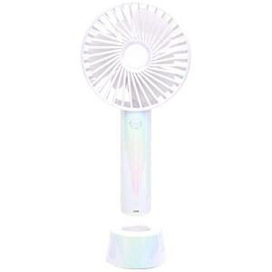 夏 ハンディファン 充電式 軽量 WINSY USB スタンド付/オーロラホワイト トレードワン 30936