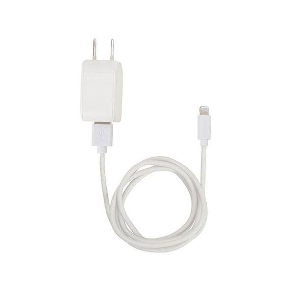 充電ケーブル AC CHARGER ＋ ライトニング 2.4A対応 スリム2PORT 1m （ホワイ...