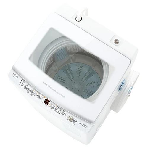 洗濯機 アクア 7.0kg 全自動 簡易乾燥 3Dアクティブ洗浄 高濃度クリーン浸透RX ホワイト ...